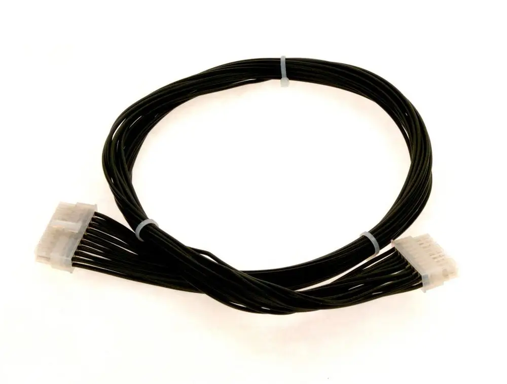 Schwarzes Kabel mit zwei Molex-Steckverbindern, die durch mehrere Adern verbunden sind. Produkt von Bosch, geeignet für elektronische Anwendungen.